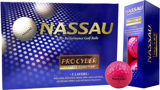 Nassau Pro Cyber - Golfballen - 12 stuks - Pink van Nassau