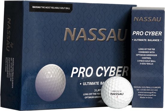 Nassau Pro Cyber - Golfballen - 12 stuks - Wit van Nassau