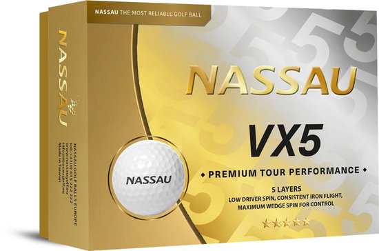 Nassau VX5 - Golfballen - 12 stuks - Wit
