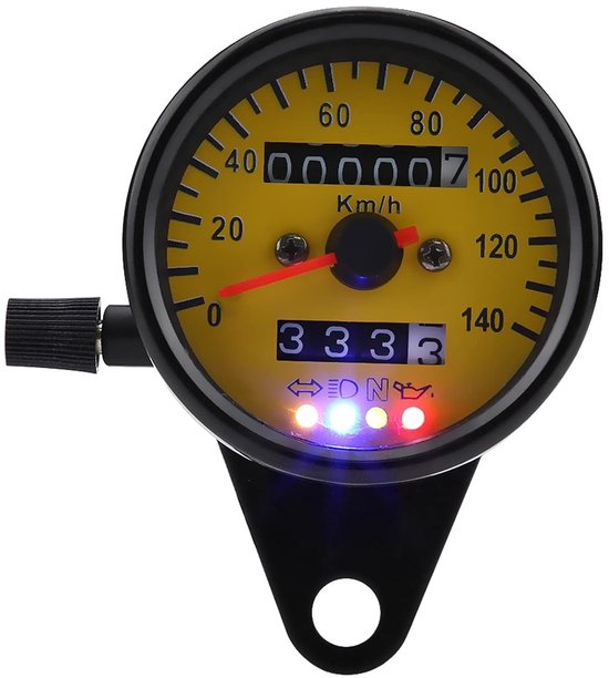Nauwkeurige GPS Motorrijsnelheidsmeter en Kilometerstandmeter met Indicator - 60mm Zwart Design voor Motorrijders