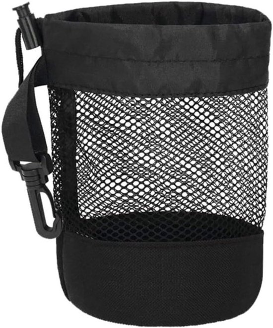 Net golftas nylon mesh - golfbaltas met trekkoord en opberghouder voor golfballen van Merkloos