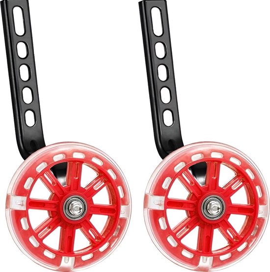 New Age Devi - Kleurrijke zijwieltjes voor kinderfietsen - beschikbaar in 12-20 inch - rood - geschikt voor 12, 14, 16, 18 en 20 inch fietsen - handige zijwielen als accessoire voor kinderfietsen van New Age Devi