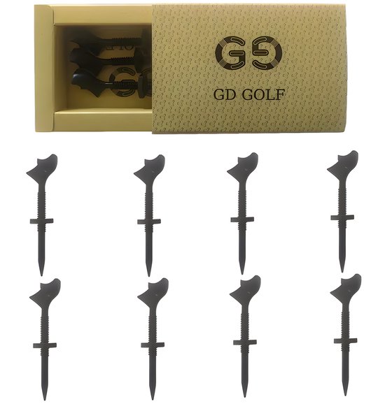 NEW Meer Afstand Golf Tees met verstelbare hoogte – Set van 8 – Altijd Dezelfde Teehoogte voor Consistente en Langere Drives van FINGER TEN