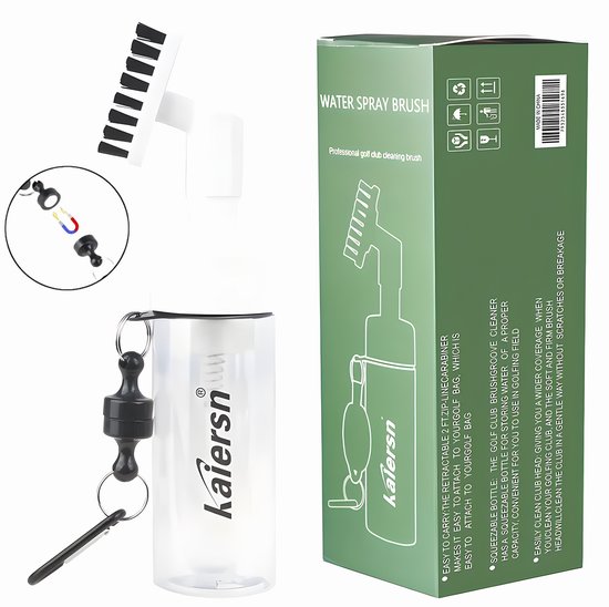 Nieuwe Water Golf Club Cleaner – Magnetische Golfclub Reinigingsborstel met Pomp Systeem & Transparante Fles – Club Schoonmaak Tool van Frogger Golf