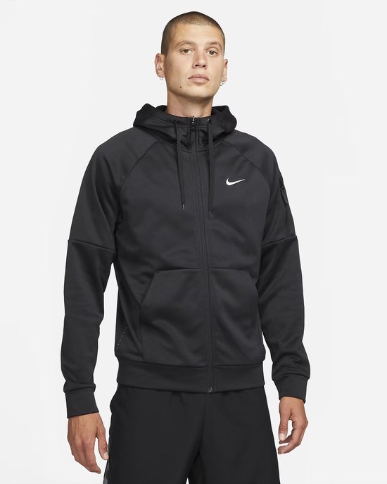 Nike Men Therma Fit Fullzip Hoodie Black van Merkloos