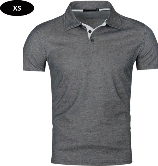 Nivard Golf Shirt Heren - T-shirt - Golfkleding - Golfen - Golf Accessoires - Polo Shirt - Donkergrijs + Lichtgrijs - Maat XS van Merkloos