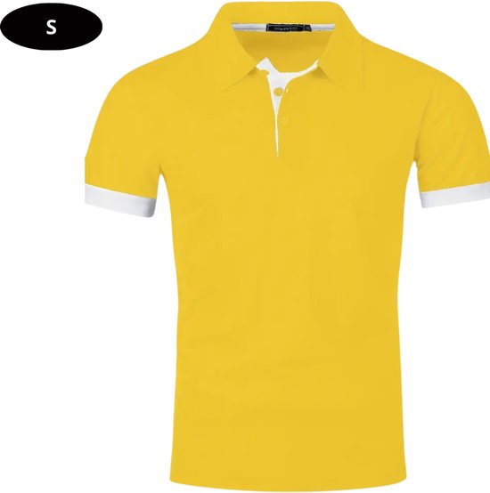 Nivard Golf Shirt Heren - T-shirt - Golfkleding - Golfen - Golf Accessoires - Polo Shirt - Geel - Maat S van Merkloos