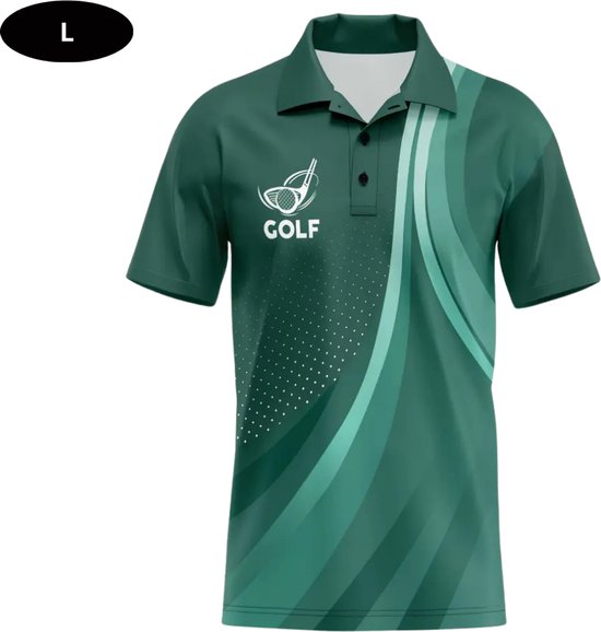 Nivard Golf Shirt Heren - T-shirt - Golfkleding - Golfen - Golf Accessoires - Polo Shirt - Groen - Maat L van Nivard