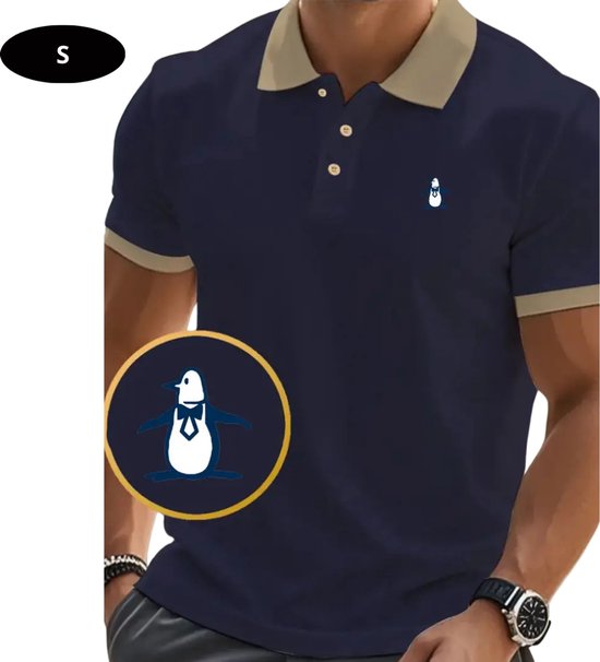 Nivard Golf Shirt Heren - T-shirt - Golfkleding - Golfen - Golf Accessoires - Polo Shirt - Marineblauw - Maat S