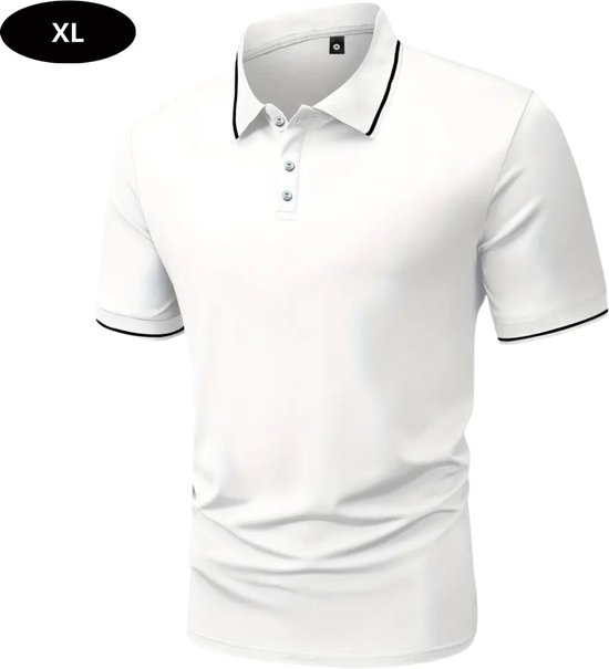 Nivard Golf Shirt Heren - T-shirt - Golfkleding - Golfen - Golf Accessoires - Polo Shirt - Wit - Maat XL van Merkloos