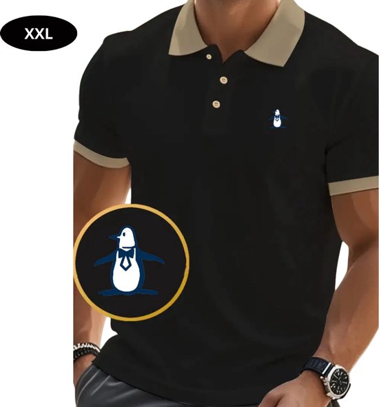 Nivard Golf Shirt Heren - T-shirt - Golfkleding - Golfen - Golf Accessoires - Polo Shirt - Zwart - Maat XXL van Merkloos