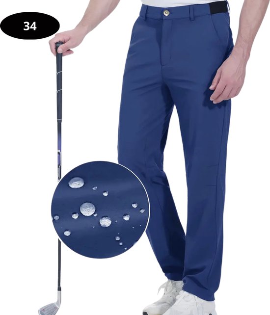 Nivard Golfbroek Heren - Golfkleding - Golfen - Golf Accessoires - Nette Pantalon - Blauw L - Maat 50 van Nivard