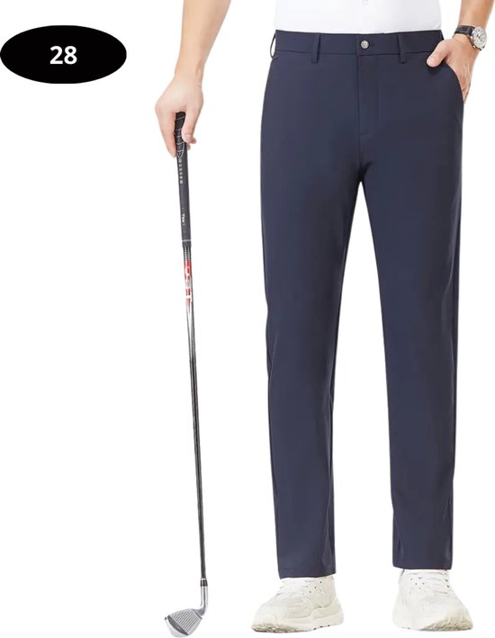 Nivard Golfbroek Heren - Golfkleding - Golfen - Golf Accessoires - Nette Pantalon - Blauw XXS - Maat 42