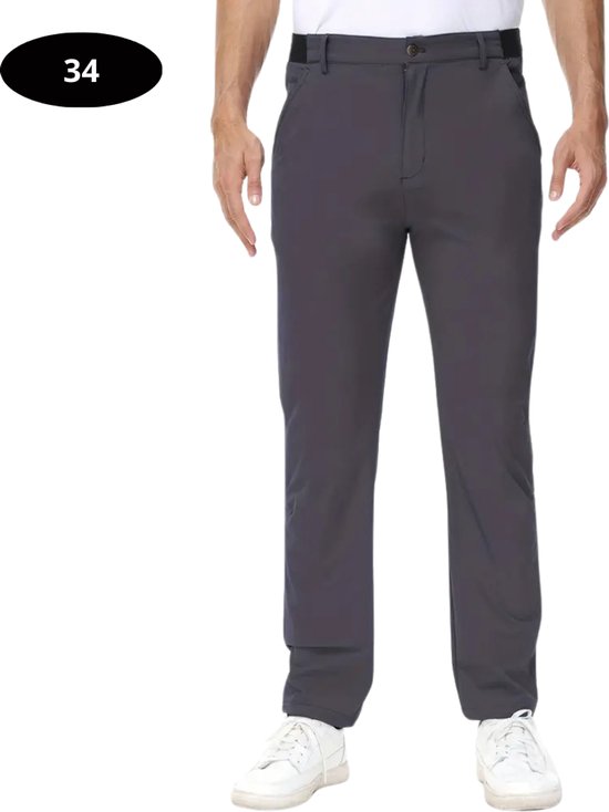 Nivard Golfbroek Heren - Golfkleding - Golfen - Golf Accessoires - Nette Pantalon - Donkergrijs L - Maat 50 van Nivard