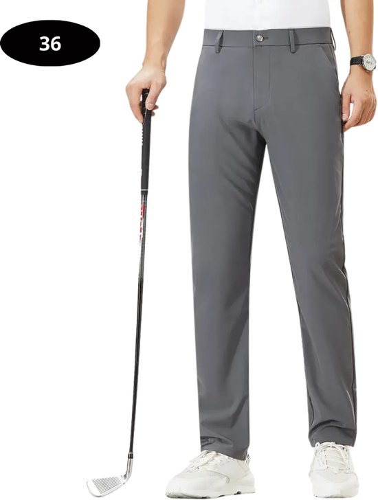 Nivard Golfbroek Heren - Golfkleding - Golfen - Golf Accessoires - Nette Pantalon - Donkergrijs XL - Maat 52 van Nivard