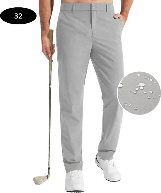 Nivard Golfbroek Heren - Golfkleding - Golfen - Golf Accessoires - Nette Pantalon - Lichtgrijs M - Maat 48