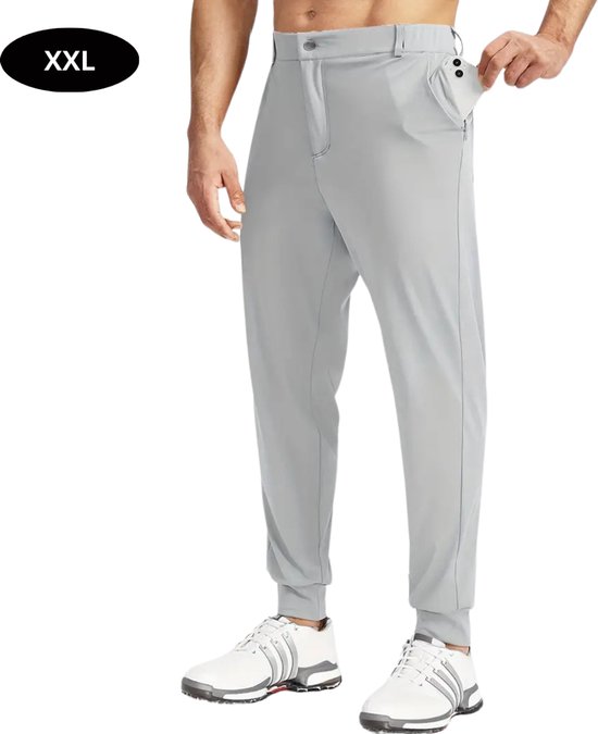 Nivard Golfbroek Heren - Golfkleding - Golfen - Golf Accessoires - Nette Pantalon - Lichtgrijs XXL - Maat 54 van Nivard
