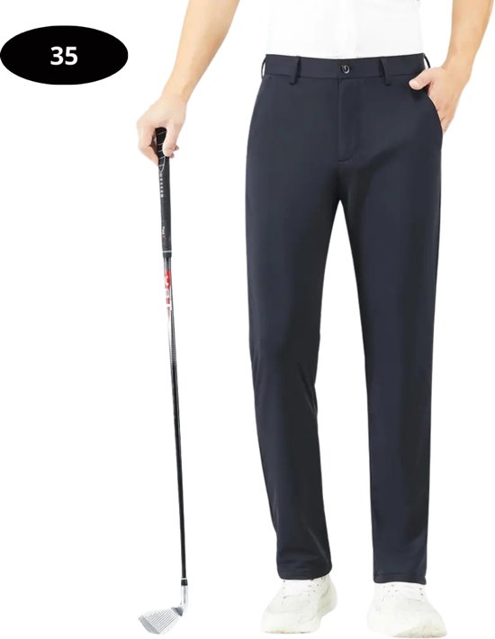 Nivard Golfbroek Heren - Golfkleding - Golfen - Golf Accessoires - Nette Pantalon - Marineblauw L/XL - Maat 50/52