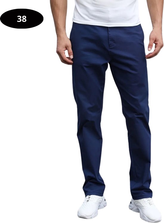 Nivard Golfbroek Heren - Golfkleding - Golfen - Golf Accessoires - Nette Pantalon - Marineblauw XXL - Maat 54 van Merkloos