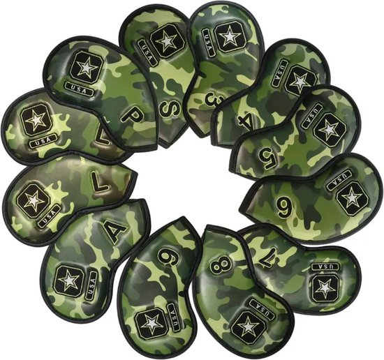 Nivard Golfclub Headcover - Covers - Beschermers - Golfset - Camouflage - 12 Stuks