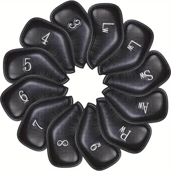Nivard Golfclub Headcover - Covers - Beschermers - Golfset - Zwart - 12 Stuks