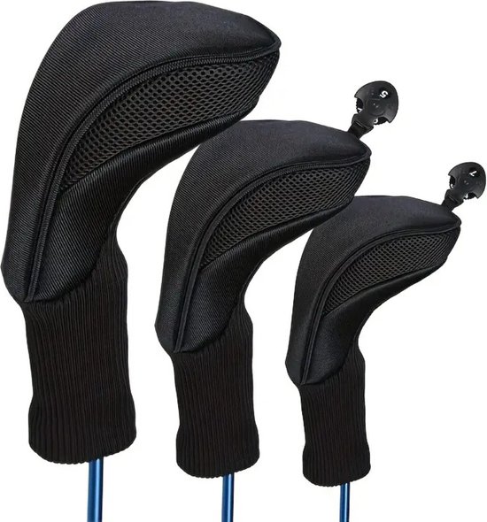 Nivard Golfclub Headcover - Covers - Beschermers - Golfset - Zwart - 3 Stuks van Nivard