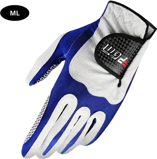 Nivard Golfhandschoenen - Golf Accessoires - Handschoen AntiSlip - Heren - Links - Wit/Blauw - Maat M/L van Nivard