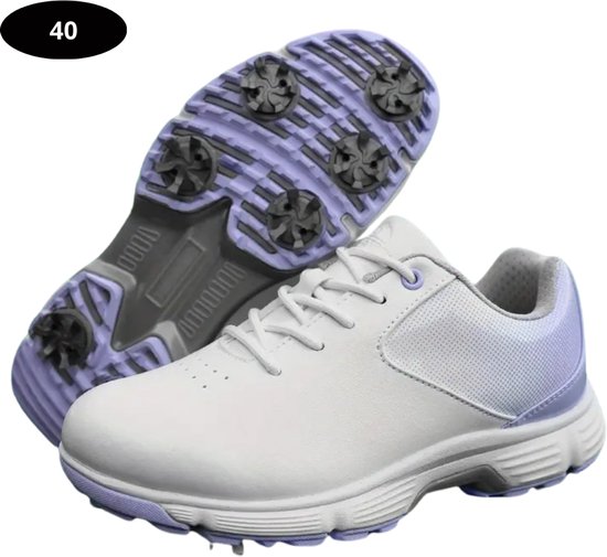 Nivard Golfschoenen Dames- Sneakers - Golfkleding - Golfschoenen Antislip - Waterdicht - Golfen - Licht Paars - Maat 40 van Merkloos
