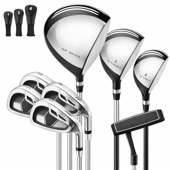Norvia - Complete Golfclubset Heren - 9 Delig - Rechtshandig - Inclusief Headcovers - Marineblauw - TPR Grips - Ideale Startersset
