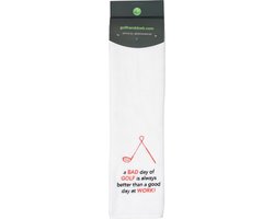 Nova Golf 'A Bad Day of Golf' Golfhanddoek - Wit Zwart Rood van Nova Golf