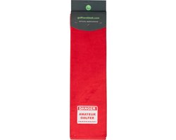 Nova Golf 'Danger Amateur Golfer' Golfhanddoek - Rood Wit van Nova Golf