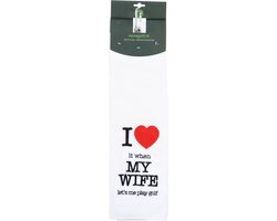 Nova Golf 'I Love It When My Wife' Golfhanddoek - Wit van Nova Golf