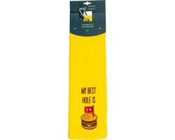 Nova Golf 'My Best Hole Is 19' Golfhanddoek - Geel van Nova Golf