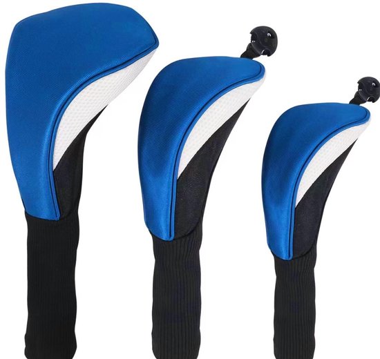 NTHProducts - Golf Driver Wood Head Covers - Beschermhoes voor Golfclubs - Blauw en Wit - Professionele Golf Accessoires - Geschikt voor Putter en Driver van Nthproducts