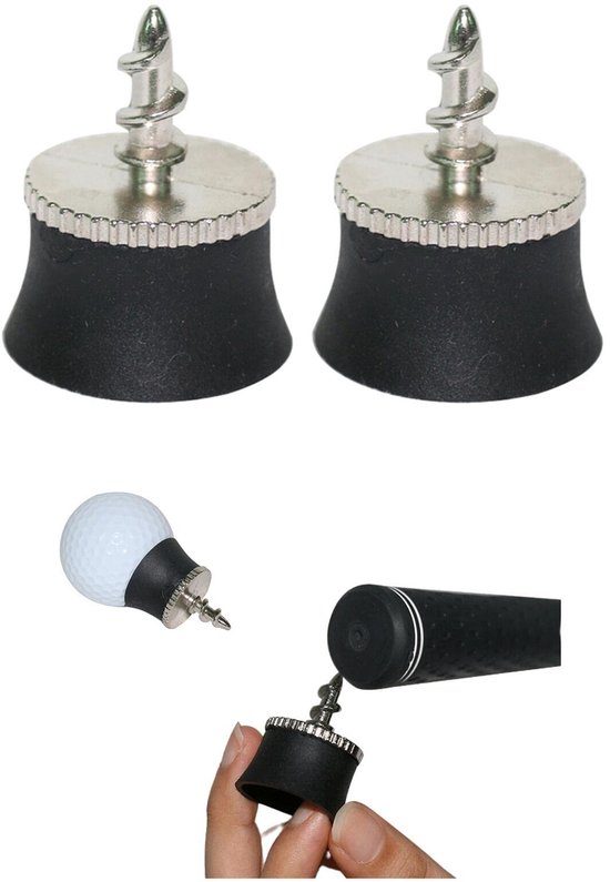 NTHProducts - Golf Suction Cup - Golfbal-ophaalhulp - Handig en praktisch - Zwart - Mini golfaccessoire - Ideaal voor golfers - 2 stuks