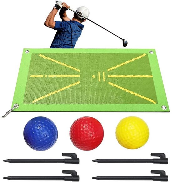 NTHProducts - Golf Training Mat - Golf Oefenmat - Verbeter je Swing - 25 x 50 cm - Swing Detectie en Analyse - Geschikt voor Binnen en Buiten - Kunstgras
