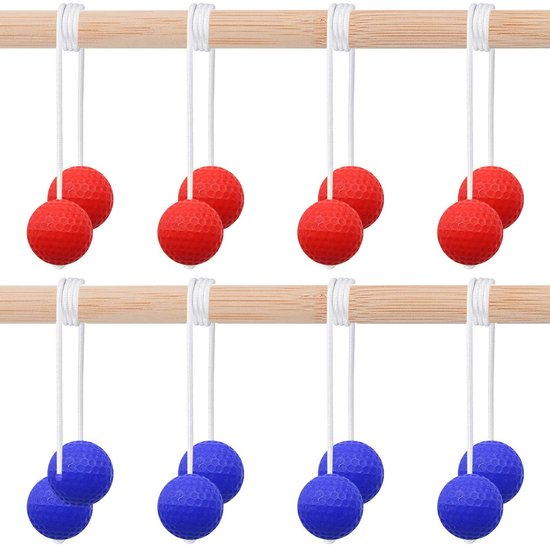 NTHProducts - Ladder Golf Ball - Outdoor Throwing Game - 8 Pairs - Geschikt voor kinderen en volwassenen - Rood en marineblauw - Golf Training Balls - ...