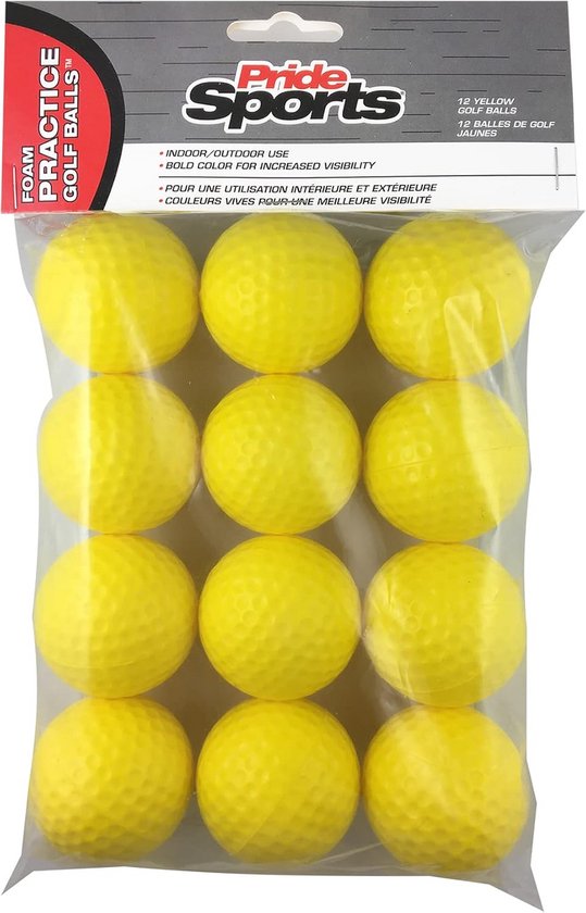 Oefen Golfballen - Foam Ballen - Golf Training - 12 Stuks Pack - Standaard Formaat - Geel