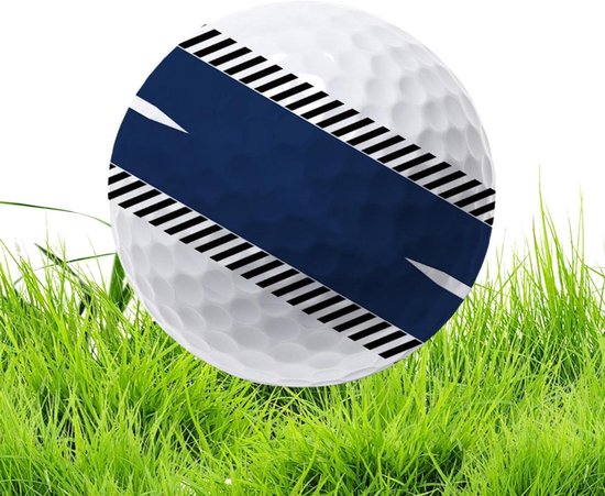 Oefen Golfballen - Golf Trainingsballen - Golfspel Verbeteren - Oranje Lijn Uitlijning - 4.3 cm - Blauw
