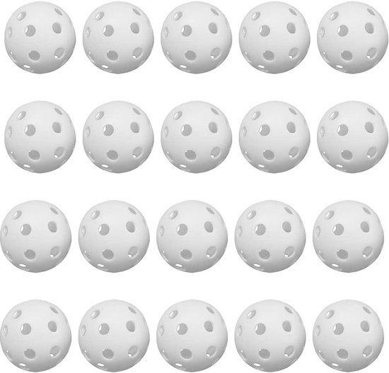Oefen Golfballen - Plastic Golfballen - Golf Training - Lichtgewicht Airflow Design - 20 stuks - Wit