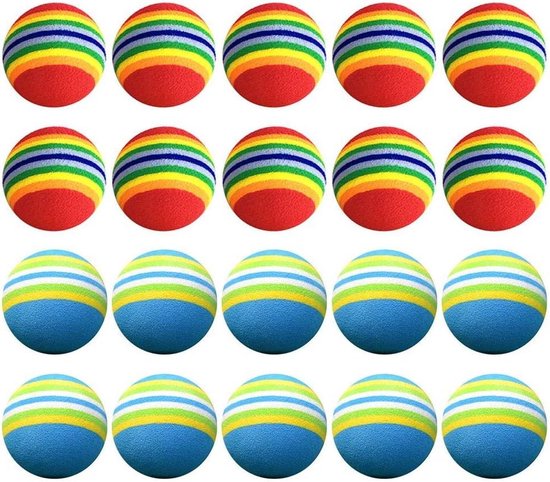 Oefen Golfballen - Spons Ballen Foam - Golf Training - Zacht EVA Materiaal - 4.2cm Diameter - Blauw Rood