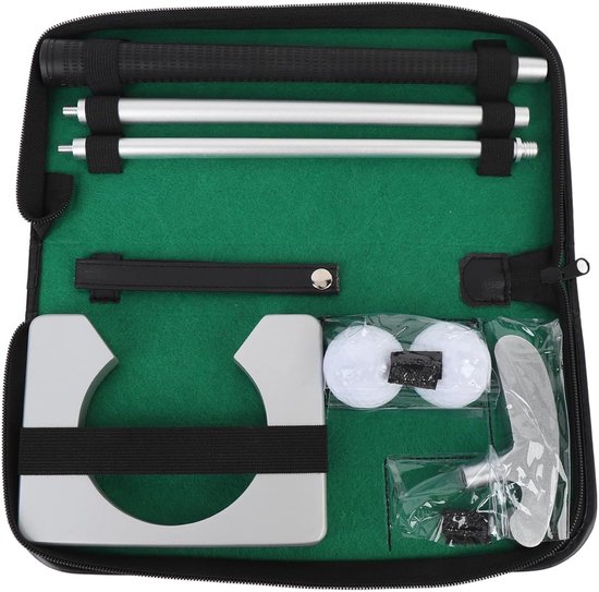 Oefen Putterset - Golf Putter - Golf Vaardigheden Verbeteren - Verstelbare Driedelige Schacht - Met Ballen En Beker - Grijs