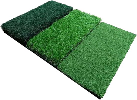 Oefenmat Kort Gras - Golf Trainingsmat - Binnen Buiten Golf - Realistische Grasmat - 64x41x3cm - Groen