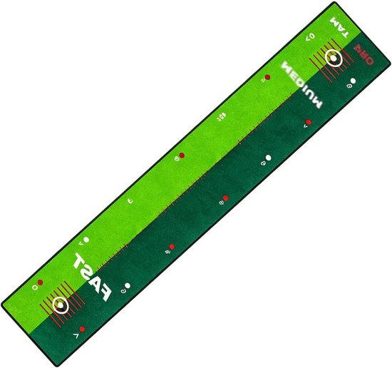 Oefentapijt Golf - Putting Mat - Precisie Verbeteren - Dubbele Snelheid Baan - 30x250 cm - Groen