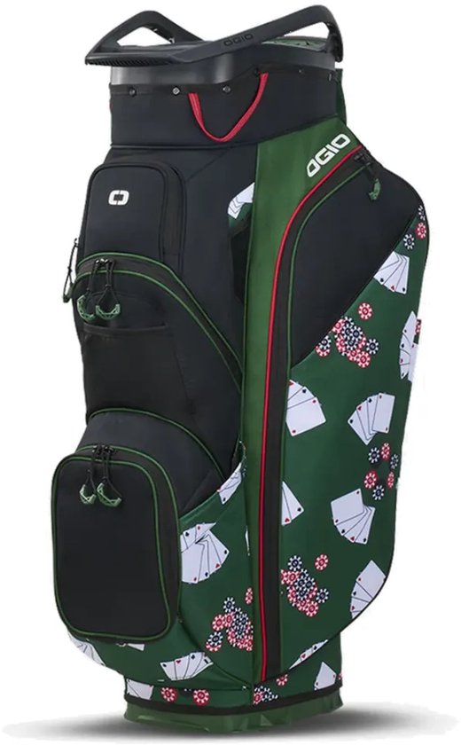 OGIO All Elements Silencer Waterproof Cartbag 2026 - Groen Rood Wit
