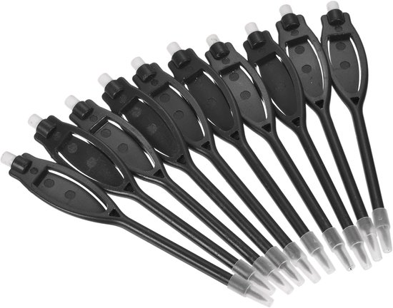 OIMG 30 stuks Golf scoren potloden - met gum - ovale clip plastic - 2H markeerstiften voor sportgames vergadering - Golf accessoires - zwart