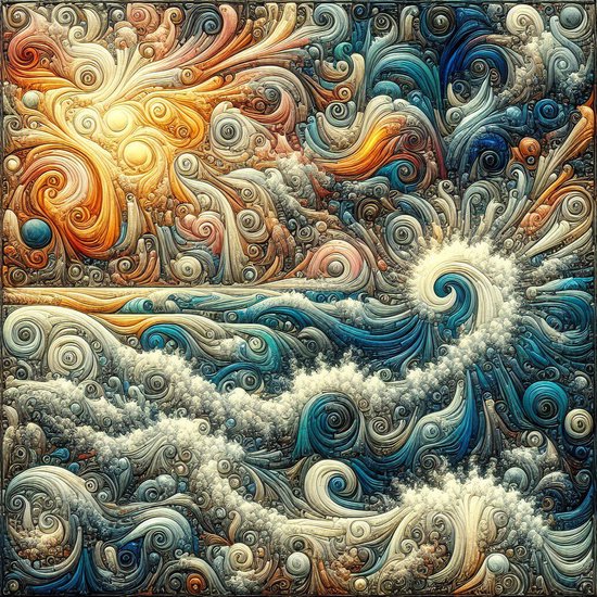 Olieverf relief schilderij | Abstract verheven meesterwerk van kleurrijke olieverf met reliëf | Kunst - 80x80 centimeter op Dibond | Foto op Dibond