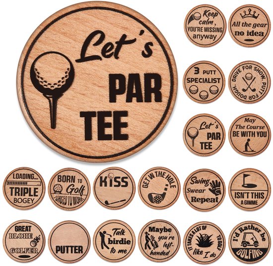 Omgoods - 18 Stuks Grappige Golfbal Markers voor Golfspelers