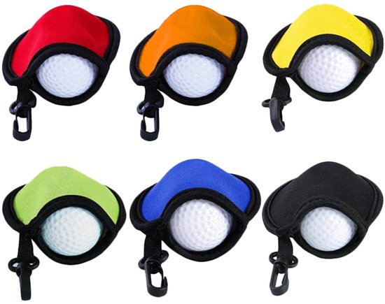 Omgoods- Golfbalwaszak 6-Pack - Waterdichte Tas - Waszak met Karabijnhaak - Golfbal Cleaner - Ideaal Cadeau voor Golfliefhebbers - Klein Formaat - Golfbalreiniger