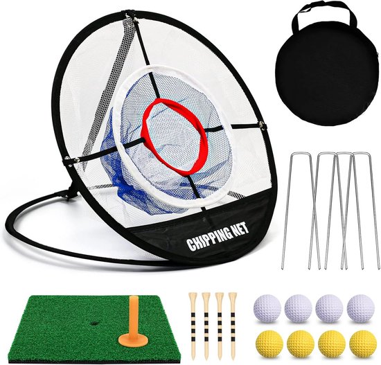 Opvouwbaar Golf Chipping Net met Slagmat en Balset voor Binnen en Buiten van Merkloos